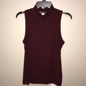 Burgundy Turtle Neck, Sleeveless